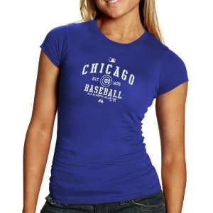  Majestic Chicago Cubs Ladies Royal Blue AC Property Of T 