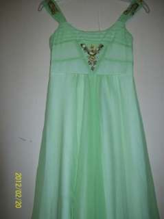 Limited Too Girls Silk Embellished Special Occasion Dress Green 7 NWT 