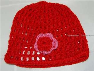 Ladies Crochet Skull Beanie Hat (3D flower)
