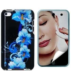  Blue Flowers 2D Design Crystal Hard Skin Case Cover + Mirror 