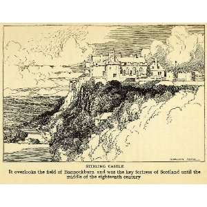   Stirling Castle Bannockburn Fortress Scotland   Offset Lithograph