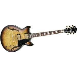   Semi Hollow Electric Guitar In Antique Yellow Musical Instruments