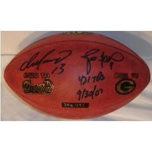  Dan Marino and Brett Favre Autographed Football   touchdown Record 