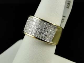   14K YELLOW GOLD PRINCESS CUT DIAMOND WEDDING BAND PINKY RING  