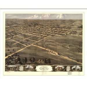 Historic Palmyra, Missouri, c. 1869 (L) Panoramic Map Poster Print 