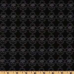  44 Wide Witches Brew Skull Black Fabric By The Yard 