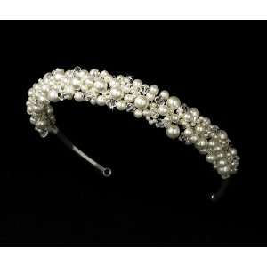  Ivory Pearl and Swarovski Crystal Bridal Headband HP 8308 