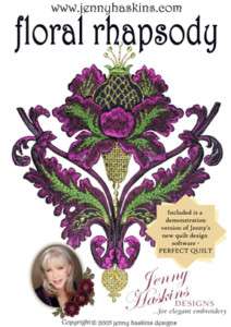 Jenny Haskins Floral Rhapsody embroidery CD new  