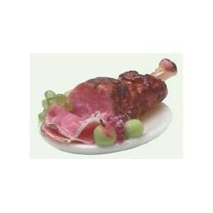 Miniature 1/2 Inch Scale Sliced Ham on a Platter sold at Miniatures 