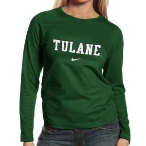  Nike Tulane Green Wave Ladies Green Classic Long Sleeve T shirt 