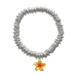   Plumeria Flower Silver Plated Charm Links Bracelet [Jewelry] Jewelry