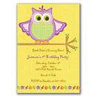 Owl Invitations Purple Birthday Party Baby Shower Girls