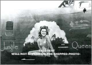 Photo Nose Art Jungle Queen, B 24 Liberator, Panama Canal, WWII 