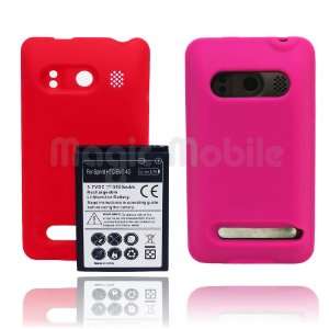  3500mah Extended Battery Red Cover Silicone Rubber Pink 