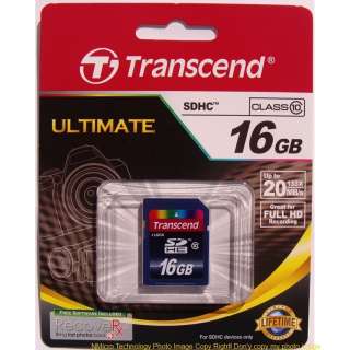 Transcend 16GB TS16GSDHC10 Ultimate Class 10 16G SD SDHC SD HC Memory 