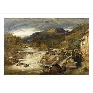     24 x 16 inches   ROCKY LANDSCAPE WITH A TORRENT