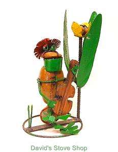Metal Yard Garden Folk Art 14 Mariachi Frog Playing Guitar Sculpture 