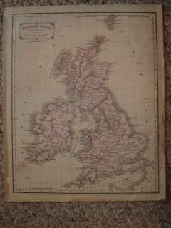 1855 ANTIQUE HNDCOLR MAP ENGLAND IRELAND SCOTLAND WALES  