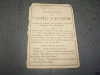 1873 WEST & LEE BIRD CARD GAME   BA 51  