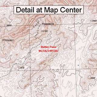   Topographic Quadrangle Map   Butler Pass, Arizona (Folded/Waterproof