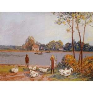   By the River Loing Alfred Sisley Hand Painted Art