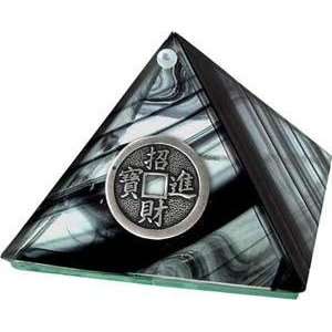  Pyramid 4 in   Bb Glass Chinese Coin 