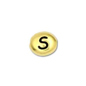  Antique Gold Plated Pewter Letter Bead   S Arts, Crafts 