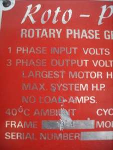ARCO Roto Phase 60HP Rotary Phase Converter / Generator  