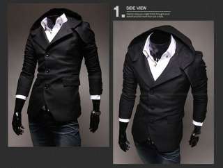   Slim Hoodie Suit Top Blazers Sport Coats Jacket M XXL X09  