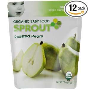 Sprout Organic Baby Food, Roasted Pears, Stage 1, 2.5 Ounces Pouches 
