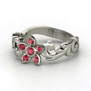  Jasmine Ring, Sterling Silver Ring with Ruby Jewelry