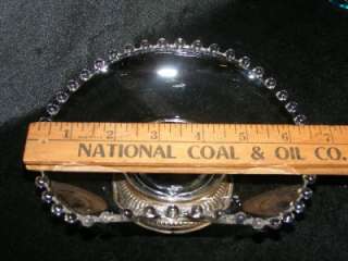 VINTAGE IMPERIAL CANDLEWICK GLASS DISH TRAY WITH STERLING SILVER BASE 