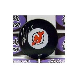  Colin White autographed Hockey Puck (New Jersey Devils 