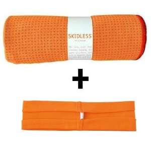   yoga towel + orange hBand stretchy headband combo by Absolute Yogi