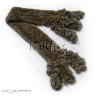 New Rex Rabbit Fur Knitted Scarf/Shawl/Stole/Wrap/Boa  