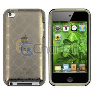 Clear Light Blue+Clear Smoke TPU Circle Skin Case For iPod Touch 4 Gen 