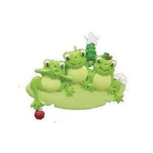  2177 Three Frog Family Personalized Christmas Ornament 