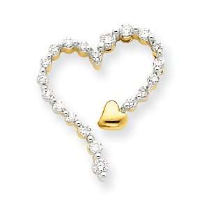  14k Diamond Heart Slide Diamond quality AA (I1 clarity, G 