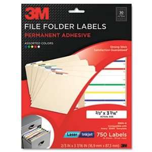  3M 3300G   Permanent Adhesive Clear Filing Labels, 2/3 x 3 