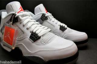 Nike Air Jordan 4 IV Retro Sz 10.5 Wht Blk Cement Grey 2012 308497 103 