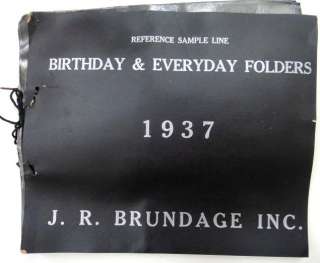1937 vintage GREETING CARD SAMPLE BOOK brundage ★  
