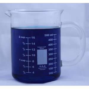 Glass Beaker Mug with Handle and Pouring Lip 600ml