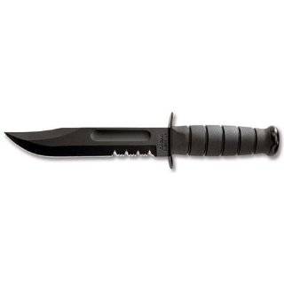 KA BAR Fighting / Utility Serrated Edge Knife with Hard Sheath, Black