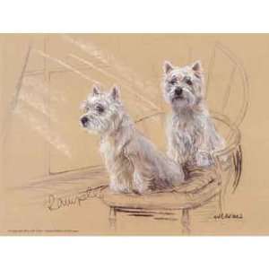 West Highland Terrier on Chair Limited Edition Print and Signed by the 