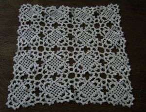 Vtg 40s Fancy Crochet Lace Center Doily White Cotton  