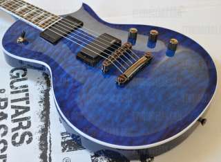 ESP Eclipse II BLKAQ Electric Guitar in Black Aqua w/case Madein Japan 