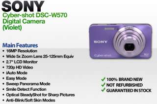 Sony Cybershot DSC W570, Violet Point & Shoot Specifications