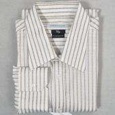 VERSACE COLLECTION Striped City Fit Mens Woven Dress Shirt 44  17.5 