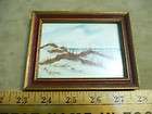 Vintage mini small micro watercolor painting picture framed signed M E 