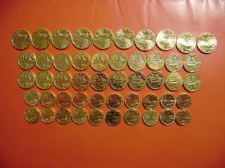 RARE**LOT OF 50 GREEK EURO COINS 24K GOLD UNC 1,2,5 C  